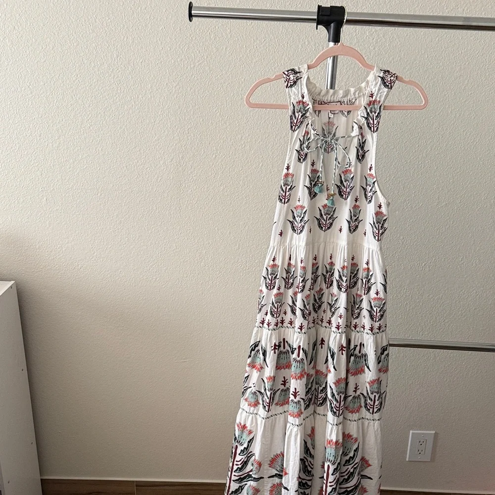 Omika Dress Floral Printed Paola Maxi Dress White Size S - Picture 3 of 6